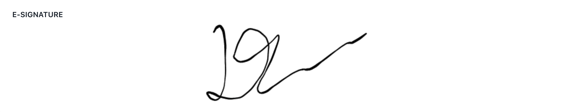 Example of a signature captured in the ID verification details page