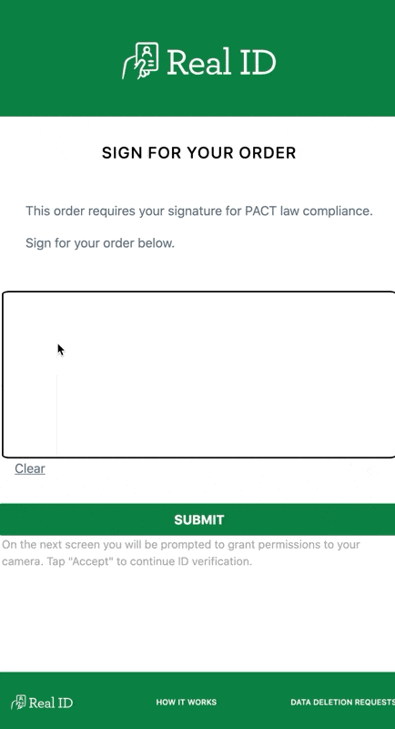 Example of a check requiring an electronic signature