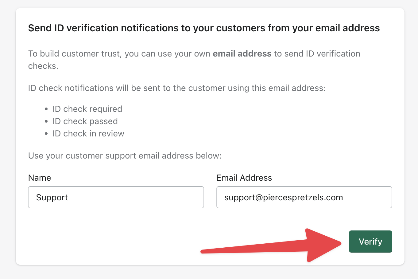 Verifying your email address