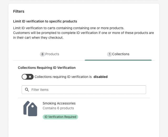 Only require ID verification on specific products and collections