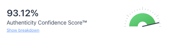 The overall confidence score