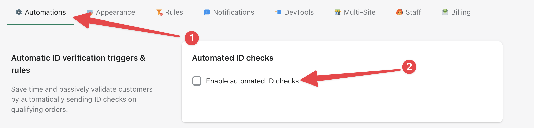 Finding the automatic ID verification no-code flow options for adding ID checks to your account registration process on Shopify or WooCommerce