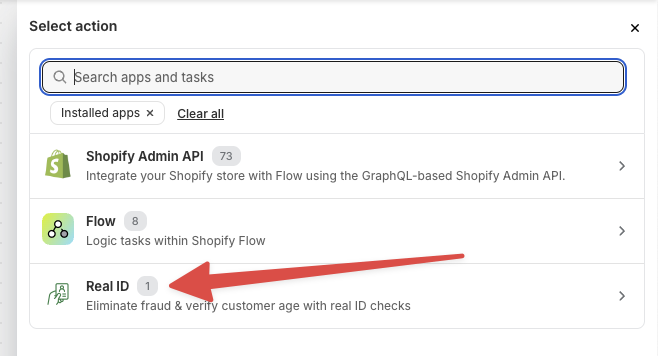 Finding the Real ID Shopify Flow actions