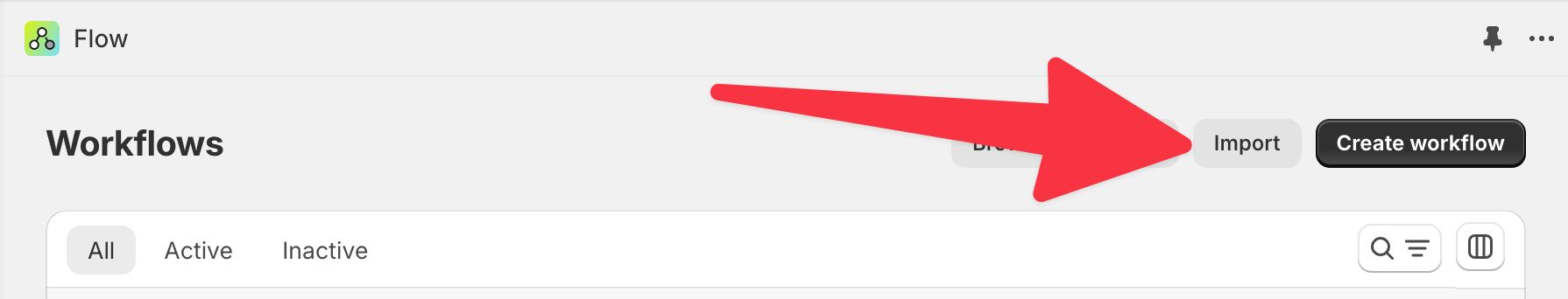 Importing the shopify workflow into your shopify flow app