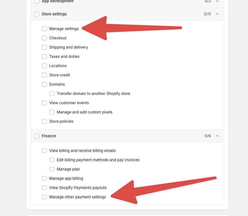 Reviewing the permissions for each Shopify staff member