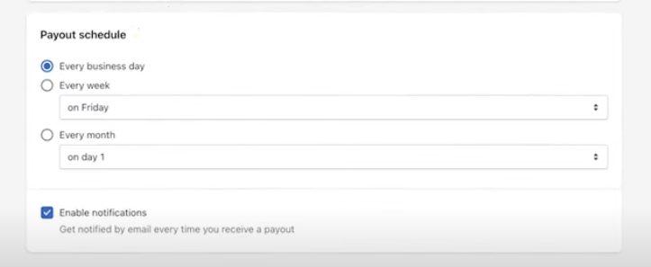 Viewing your payout schedule and notifications in the Shopify dashboard