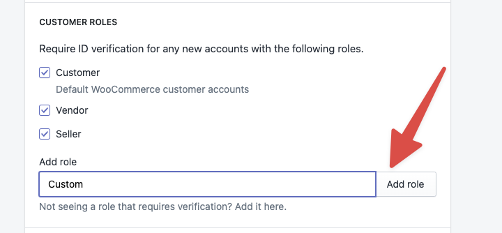 Adding a custom role to the woocommerce real ID plugin for verification on only specific roles