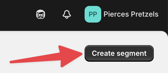 Opening the new customer segment button in the Shopify admin dashboard