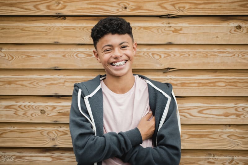 Young patient at an orthodontic appointment