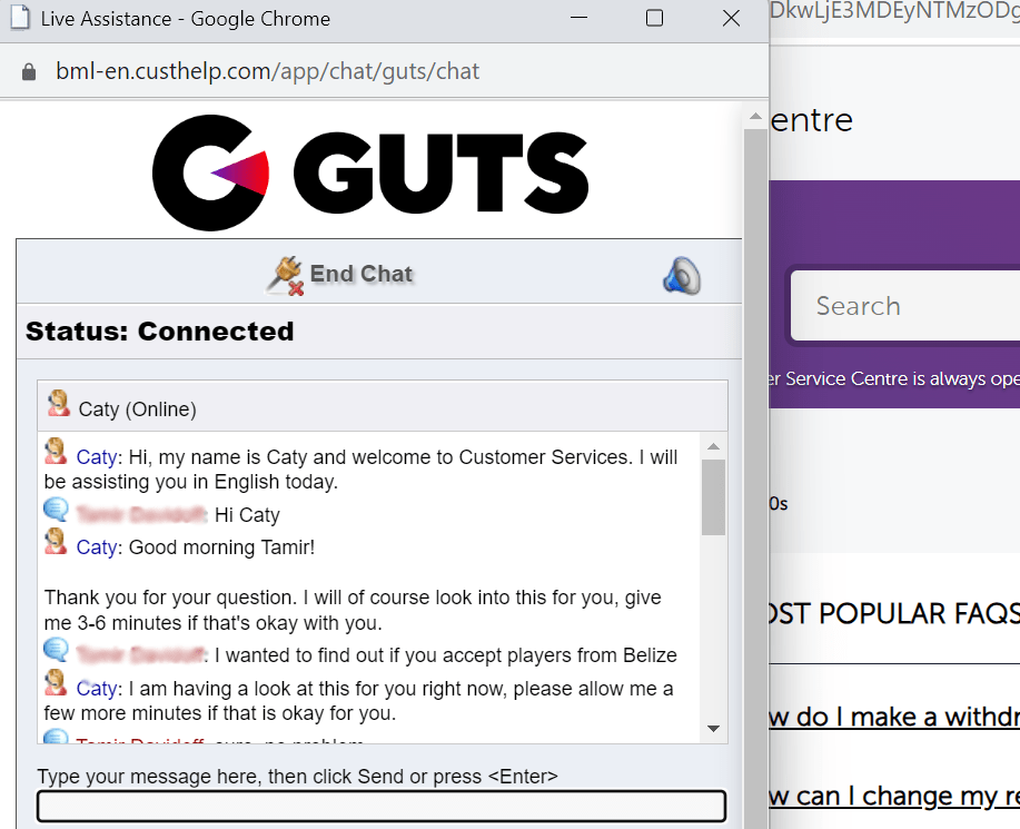 guts casino customer support live chat