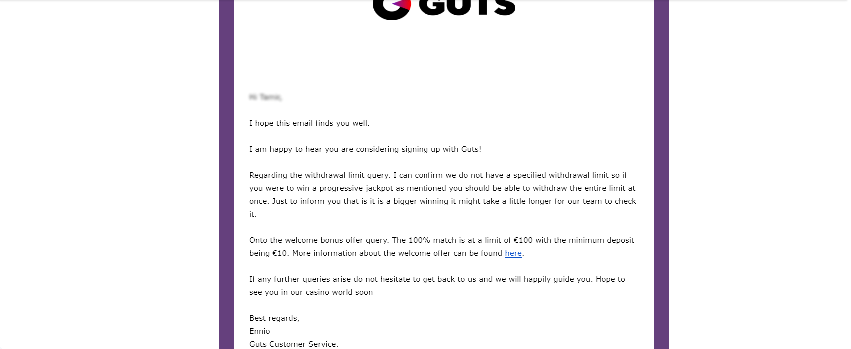 guts casino email support