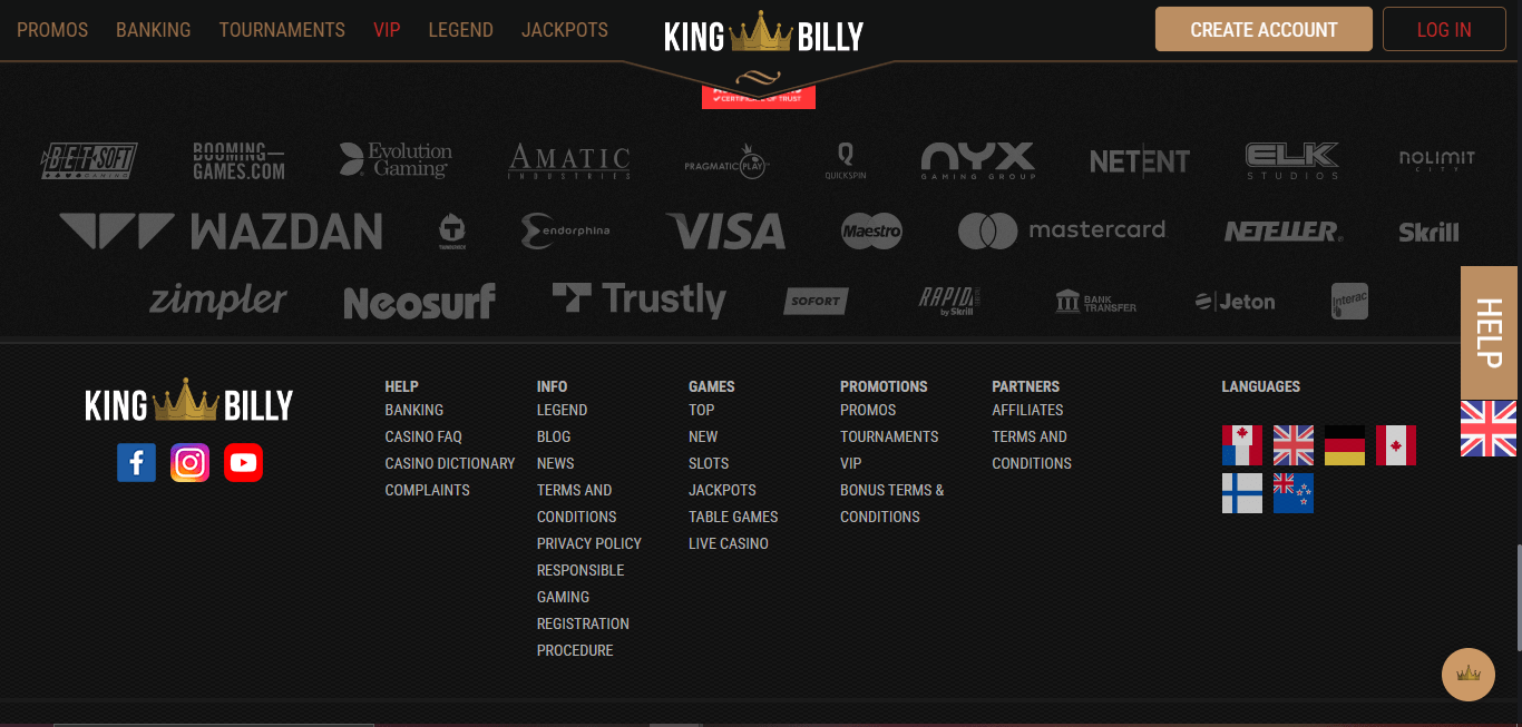 Kingbilly home page bottom