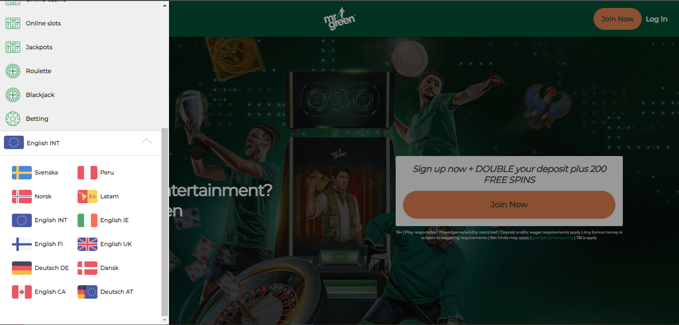 mr green casino homepage countries