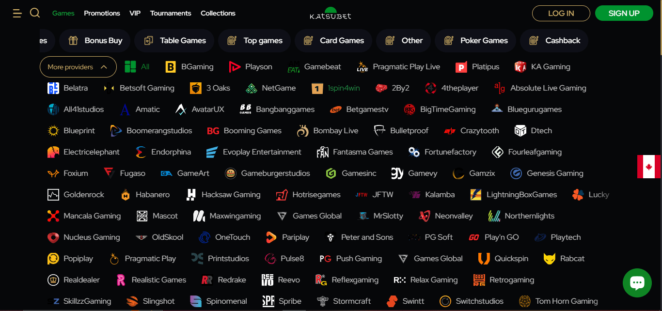 katsubet casino game providers