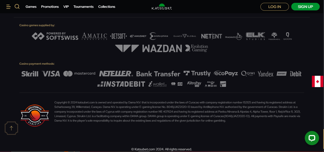 katsubet casino homepage bottom