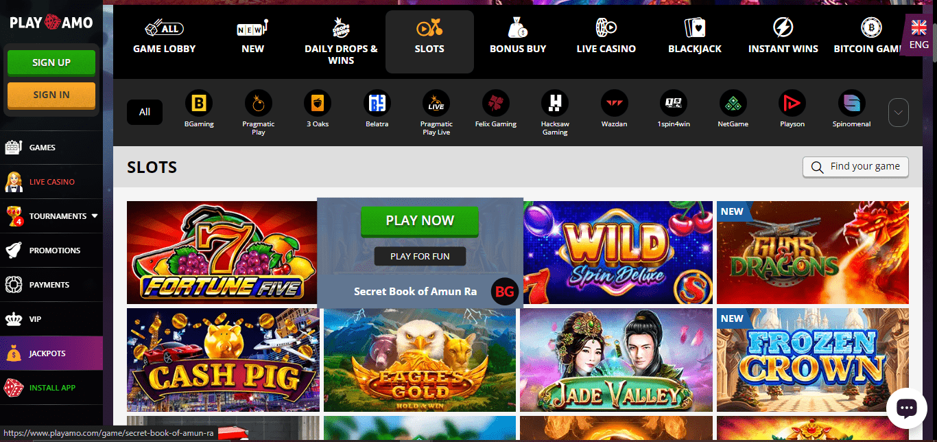 playamo casino slots