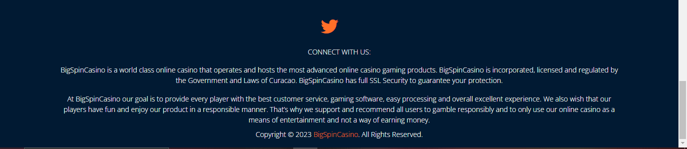 Bigspin casino licensing