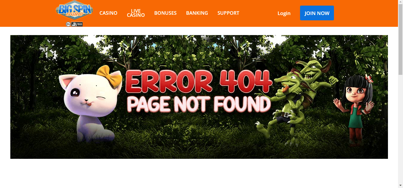 Bigspin casino terms error