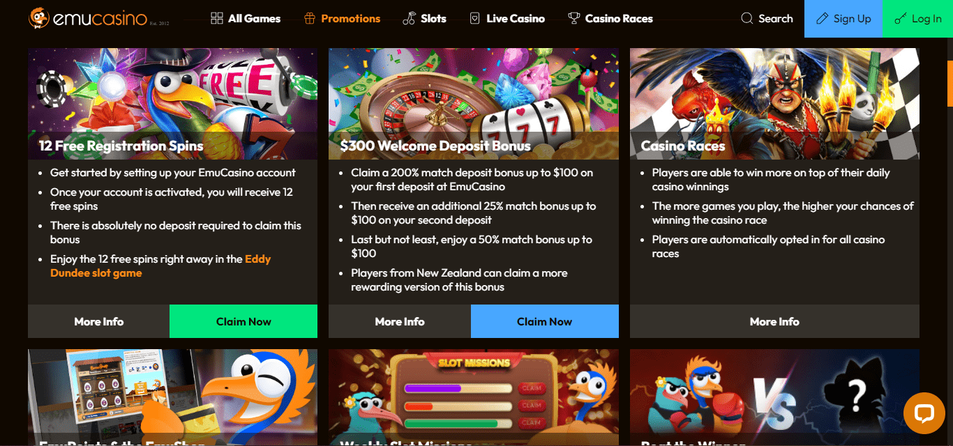 Emu casino promotions