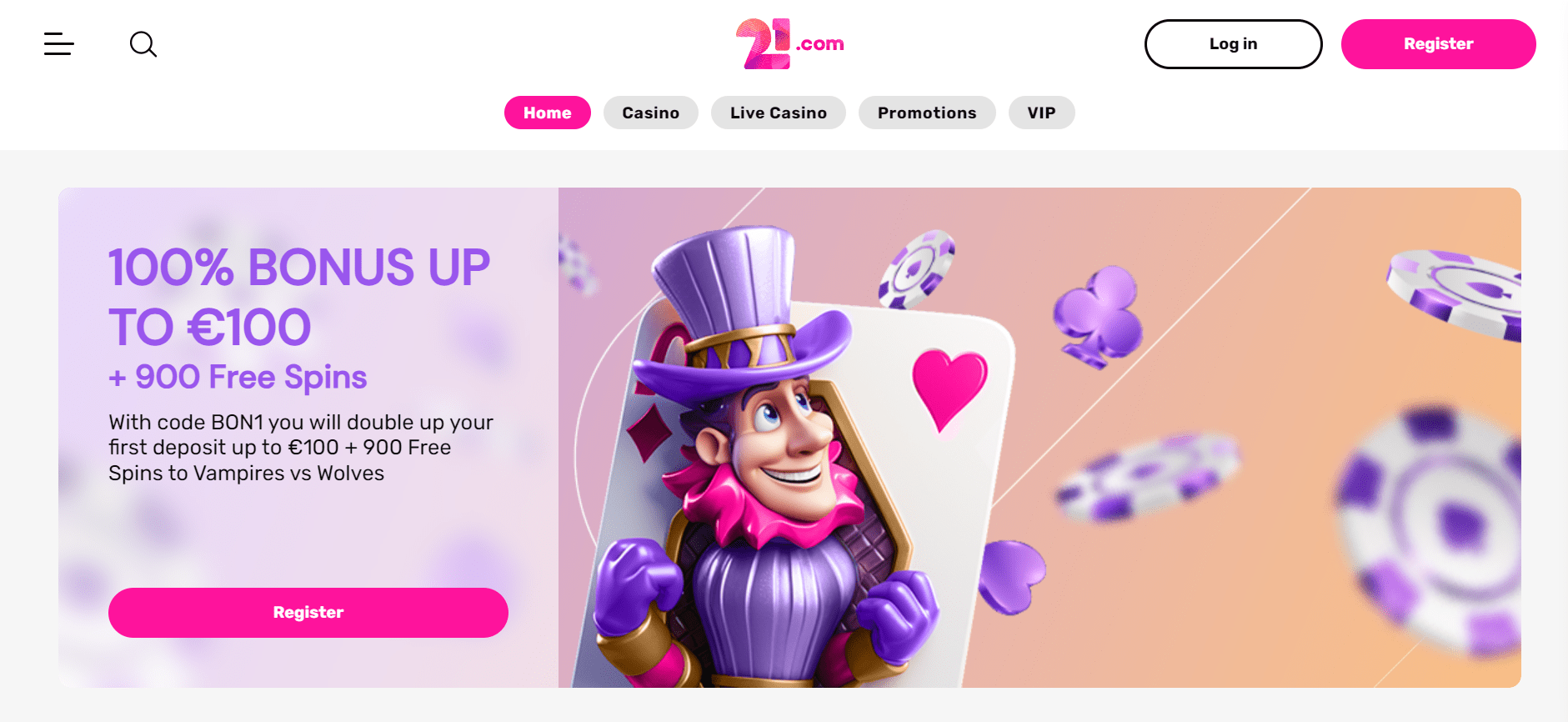 21.com casino casino page