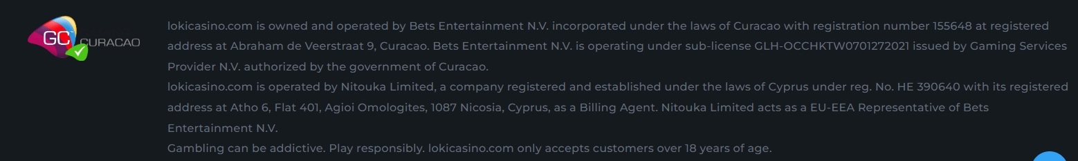 Loki casino licensing