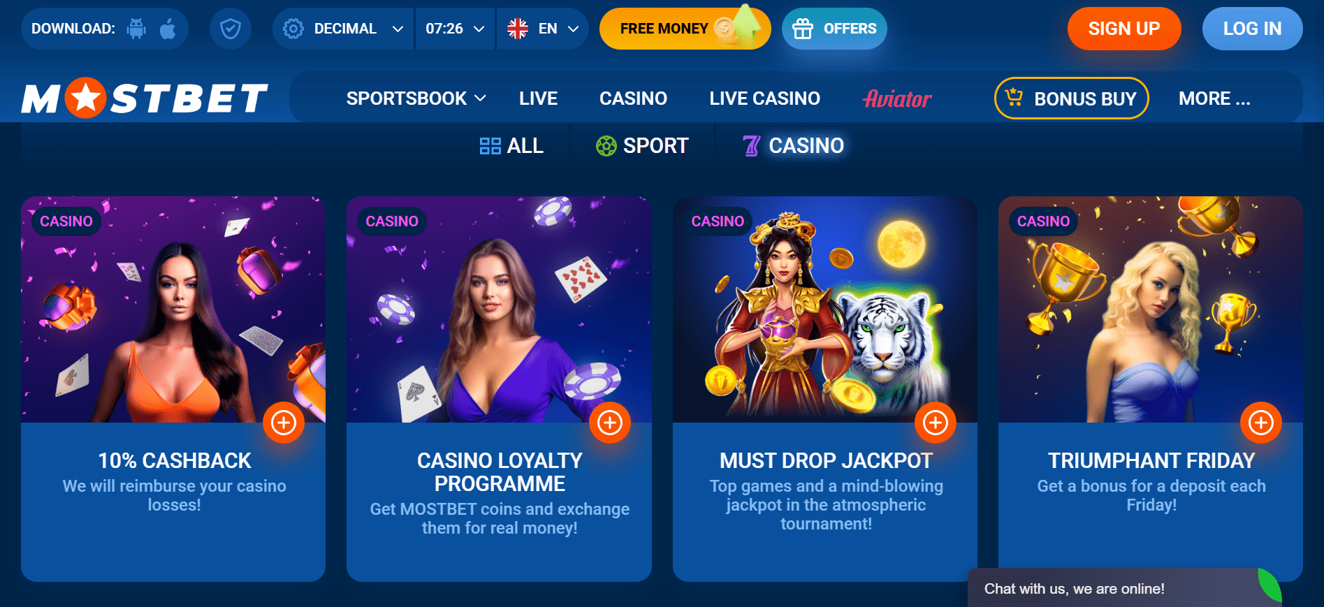 MostBet casino Bonuses