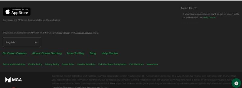 mr green casino bottom of homepage