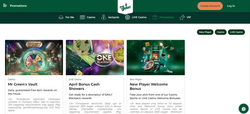 mr green casino promotions