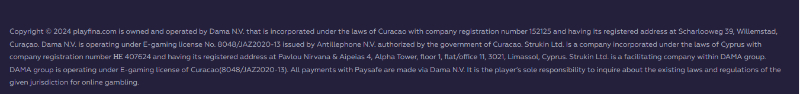 Playfina casino licensing