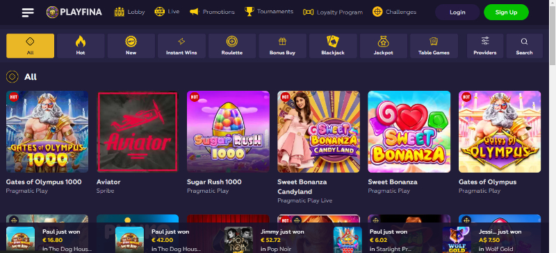 Playfina casino slots