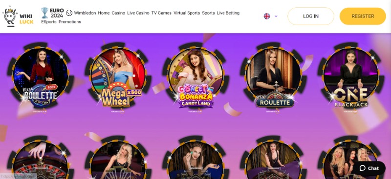Wikiluck casino homepage
