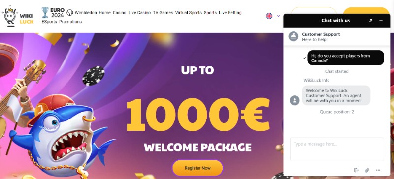 Wikiluck casino live chat