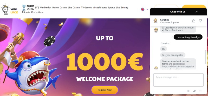 Wikiluck casino live chat