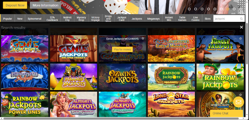 ReloadBet Casino game search