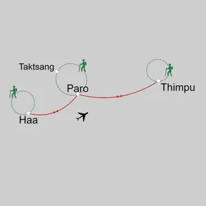 Bhutan Aktiv ab Paro: _Karte_bhutan-bhutan-aktiv_copyright: Stepmap, 123map-2013 Daten: OpenStreetMap, Lizenz ODbL 1.0