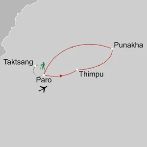 Klassisches Bhutan ab Paro: _Karte_bhutan-klassisches-bhutan_copyright: Stepmap, 123map-2013 Daten: OpenStreetMap, Lizenz ODbL 1.0