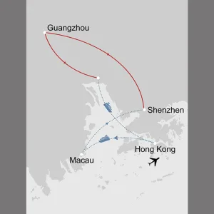 Chinas Moderne & Zukunft - Greater Bay ab Hong Kong: _Karte-china-chinas-moderne-und-zukunft_copyright: Stepmap, 123map-2013 Daten: OpenStreetMap, Lizenz ODbL 1.0