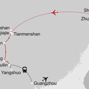 Reise zur Avatar-Märchenlandschaft ab Shanghai: _Karte-china-reise-zur-maerchenlandschaft-avatar_copyright: Stepmap, 123map-2013 Daten: OpenStreetMap, Lizenz ODbL 1.0