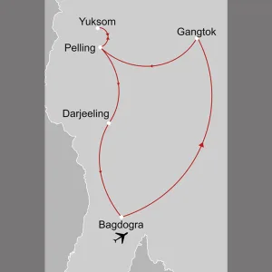 Faszinierendes Sikkim & Darjeeling ab Sikkim | Darjeeling | Bagdogra: _Karte_indien-faszinierendes-sikkim-und-darjeeling_copyright: Stepmap, 123map-2013 Daten: OpenStreetMap, Lizenz ODbL 1.0
