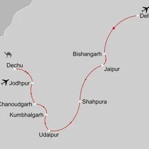 Heritage Reise Nordindien ab Delhi: _Karte_indien-heritage-reise-nordindien_copyright: Stepmap, 123map-2013 Daten: OpenStreetMap, Lizenz ODbL 1.0