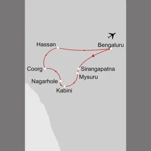 Höhepunkte Karnatakas ab Karnataka | Bengaluru: _Karte_indien-hoehepunkte-karnatakas_copyright: Stepmap, 123map-2013 Daten: OpenStreetMap, Lizenz ODbL 1.0