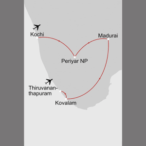 Juwelen Südindiens ab Kerala | Malabarküste | Kochi: _Karte_indien-juwelen-suedindiens_copyright: Stepmap, 123map-2013 Daten: OpenStreetMap, Lizenz ODbL 1.0