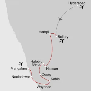 Schätze des Südens ab Telangana | Hyderabad: _Karte_indien-schaetze-des-suedens_copyright: Stepmap, 123map-2013 Daten: OpenStreetMap, Lizenz ODbL 1.0