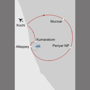 Traumhaftes Kerala ab Kerala | Malabarküste | Kochi: _Karte_indien-traumhaftes-kerala_copyright: Stepmap, 123map-2013 Daten: OpenStreetMap, Lizenz ODbL 1.0