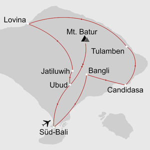 Bali Pur ab Süd-Bali: _Karte_indonesien-bali-pur_copyright: Stepmap, 123map-2013 Daten: OpenStreetMap, Lizenz ODbL 1.0