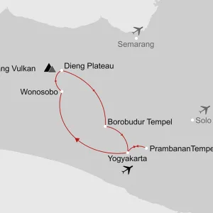 Entdeckertour Mittel-Java ab Yogyakarta und Umgebung: _Karte_indonesien-java-entdeckertour-mittel-java_copyright: Stepmap, 123map-2013 Daten: OpenStreetMap, Lizenz ODbL 1.0