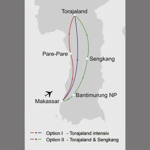 Torajaland Intensiv ab Makassar: _Karte_indonesien-sulawesi-entdeckertouren-torajaland_copyright: Stepmap, 123map-2013 Daten: OpenStreetMap, Lizenz ODbL 1.0