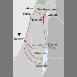 Klassisches Israel ab Tel Aviv: _Karte_israel-klassisches-israel_copyright: Stepmap, 123map-2013 Daten: OpenStreetMap, Lizenz ODbL 1.0