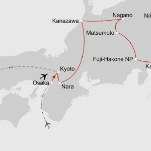 Bonsai - Japan zum Kennenlernen inkl. Flug ab Osaka: _Karte_Japan-bonsai-japan-zum-kennenlernen_copyright: Stepmap, 123map-2013 Daten: OpenStreetMap, Lizenz ODbL 1.0