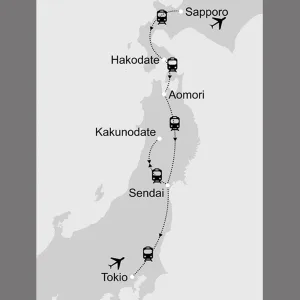 Von Hokkaido bis Tokio: _Karte-Japan-Hokkaido-bis-Tokio_copyright: Stepmap, 123map-2013 Daten: OpenStreetMap, Lizenz ODbL 1.0